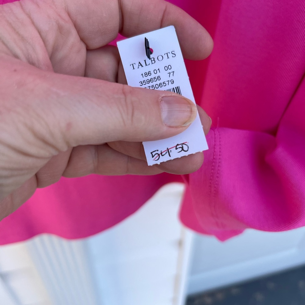 NWT Talbots Pretty Raspberry Pink Long Sleeve Top - Picture 4 of 5